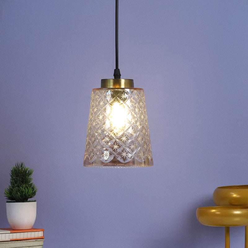 Elysian Glow Glass & Metal Ceiling Lamp