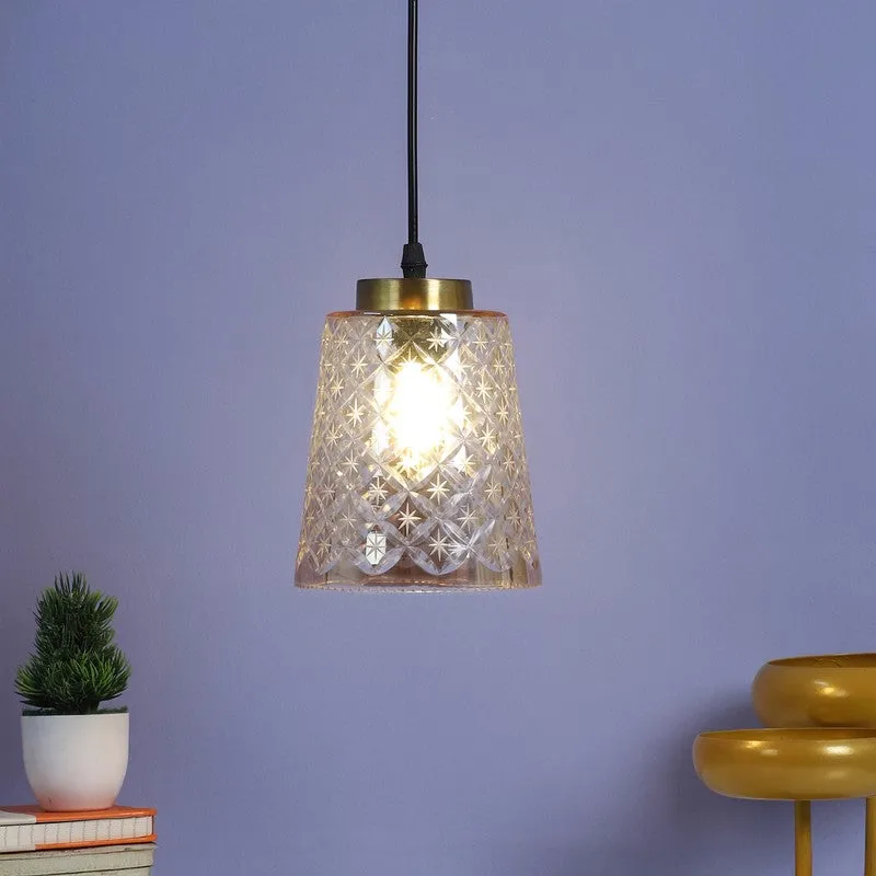 Elysian Glow Glass & Metal Ceiling Lamp media 1