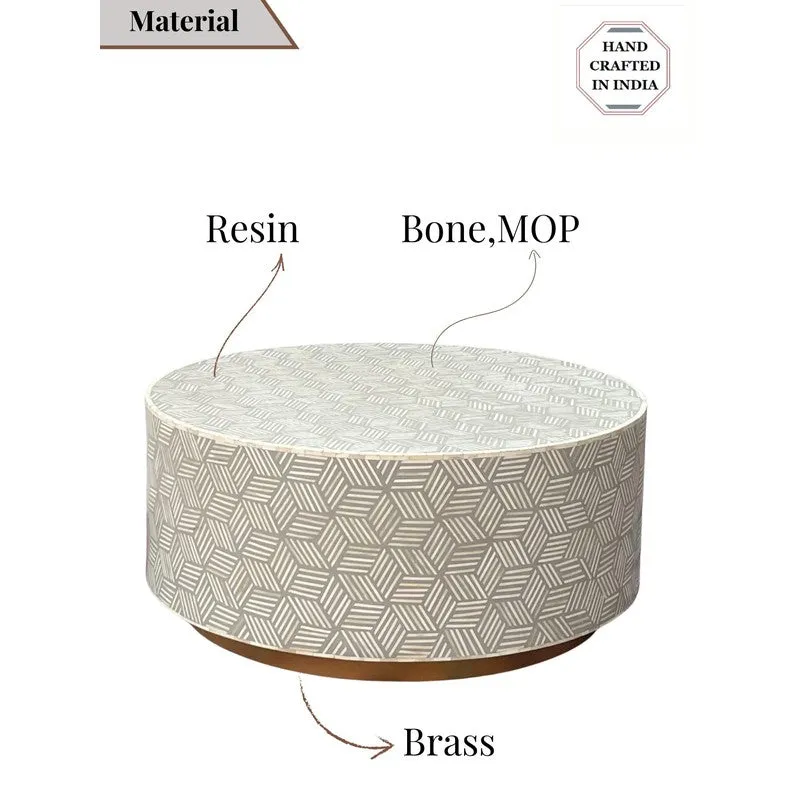 Silva Bone Inlay Center Table - Grey media 6