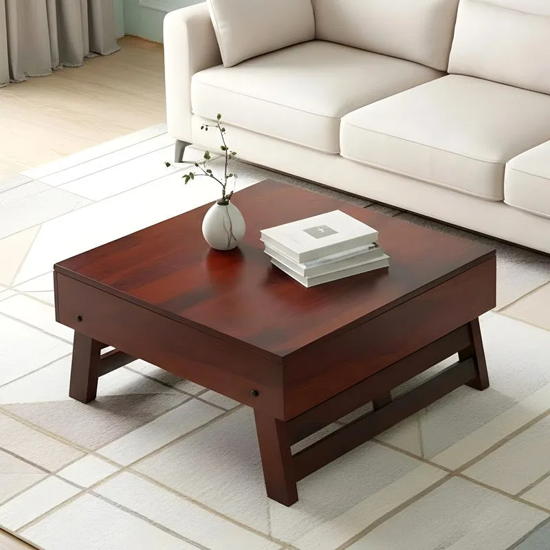 Servo Sheesham Wooden Center Table - Deep Brown media 4