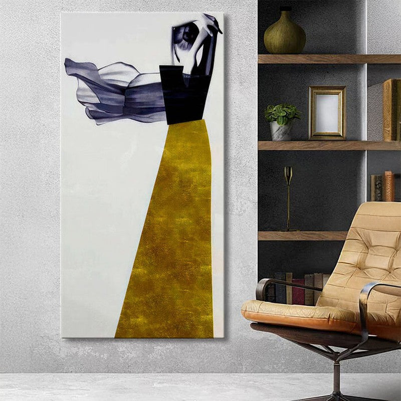 Lonely Woman Abstract Wall Painting