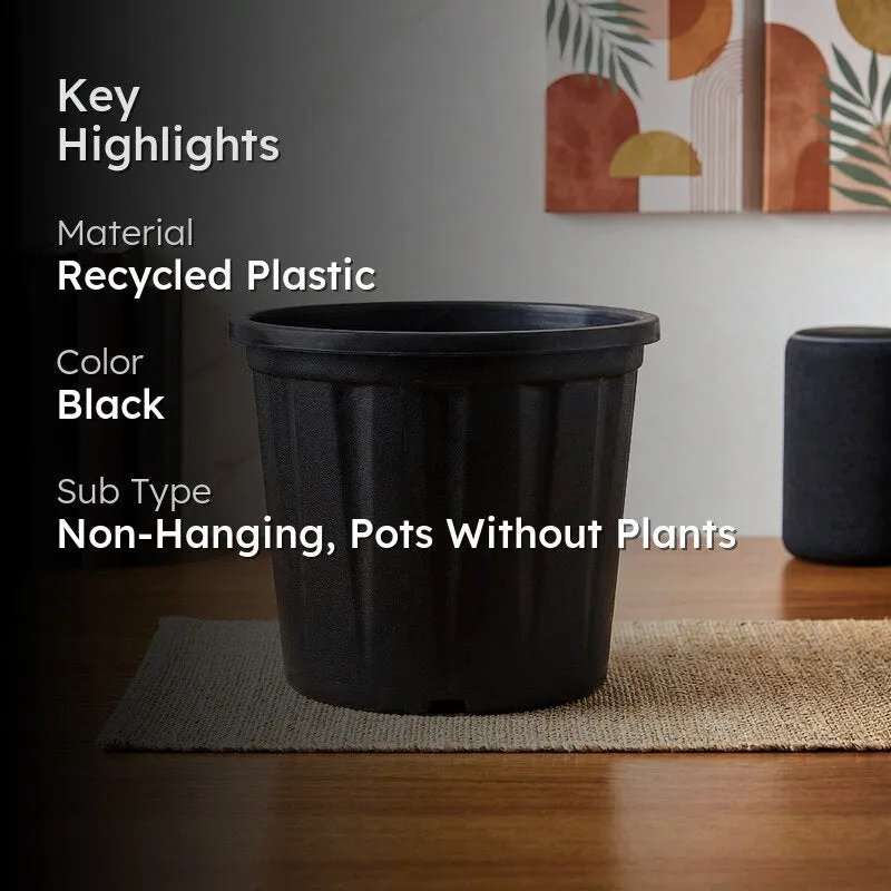 Ugaoo UV Treated Black Plastic Pot (45 CM) - Set Of Three - 2