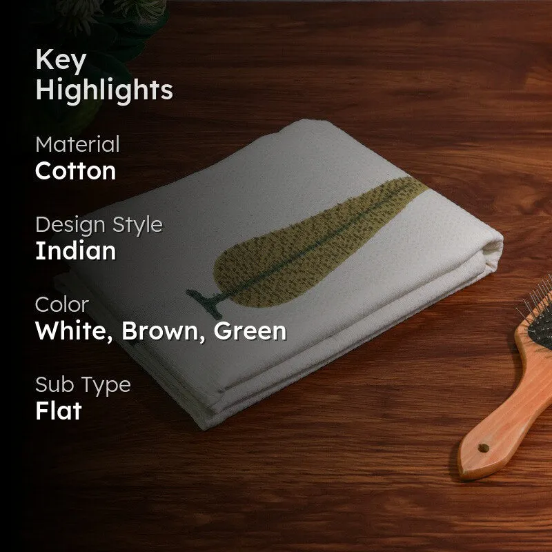 Palm Whisper Cotton BathTowel - Green & White media 2