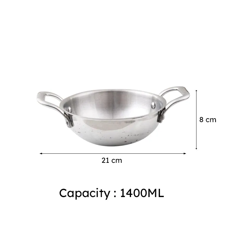 Mizutaki Stainless Steel Kadhai 1400 mL / 8 Inches media 6