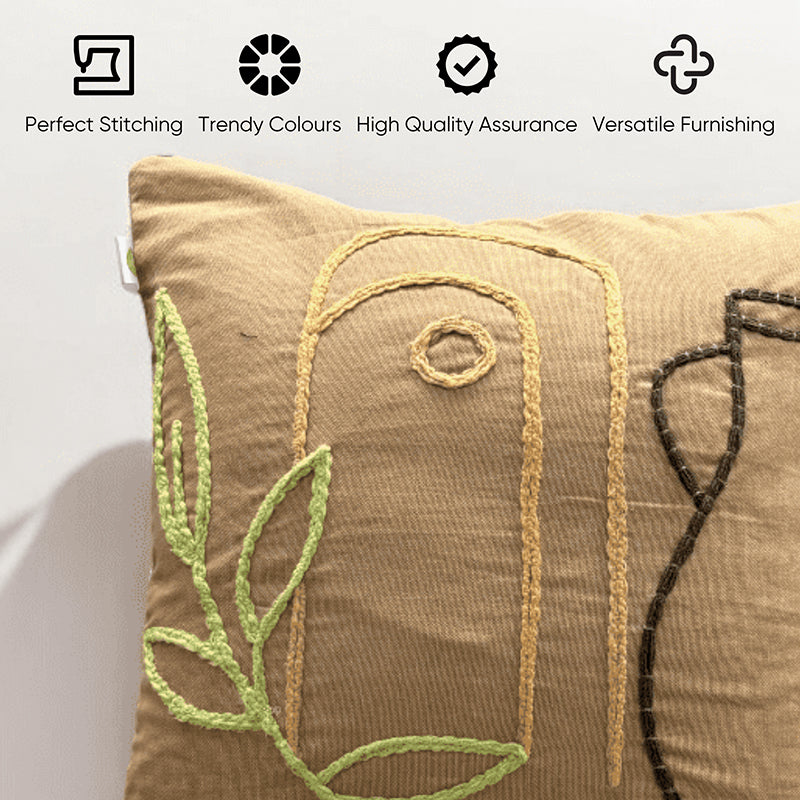Puffy Puzzle Tufted Cushion Cover (Beige) - Set Of Two media 4