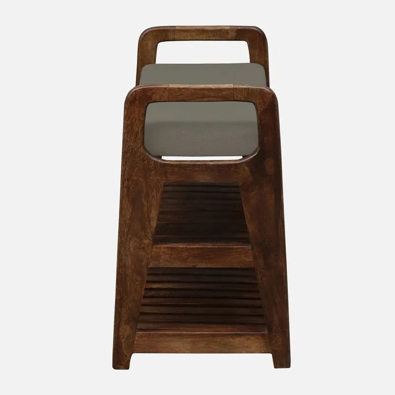 Sole Nest Mango Wood Shoe Rack - Grey media 8