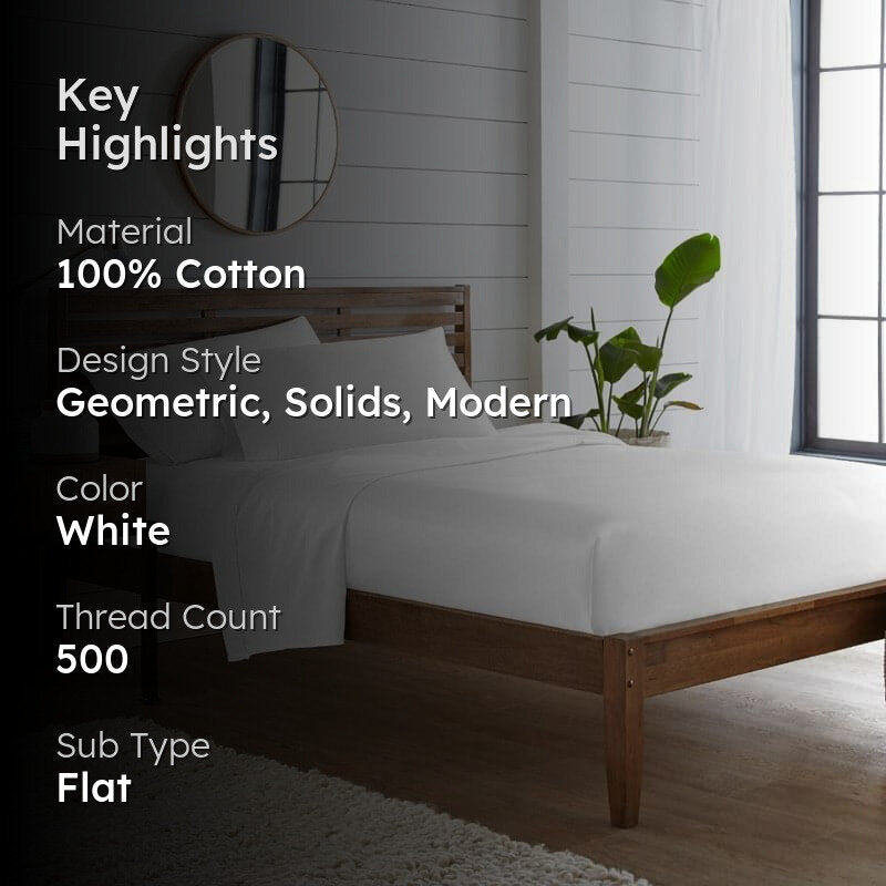 Numa Swiss Dot Cotton Bedsheet (White) - 500 TC media 2
