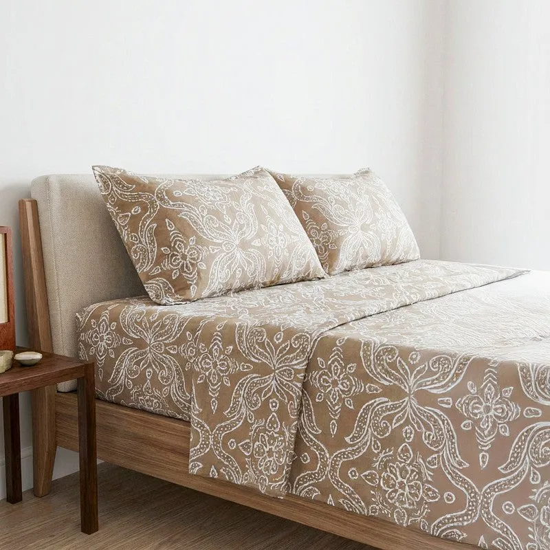 Mughal-E-Azam Cotton Bedsheet (Brown) - 180 TC media 3