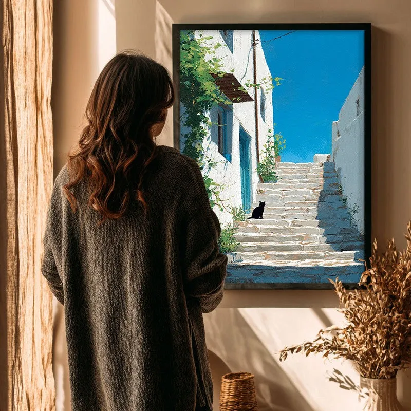 Scenic Walk Canvas Wall Painting - Black Frame media 4