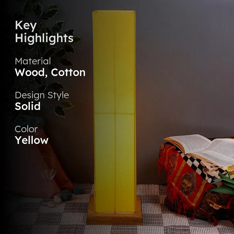 Miya Wooden Tower Floor Lamp - Yellow media 2