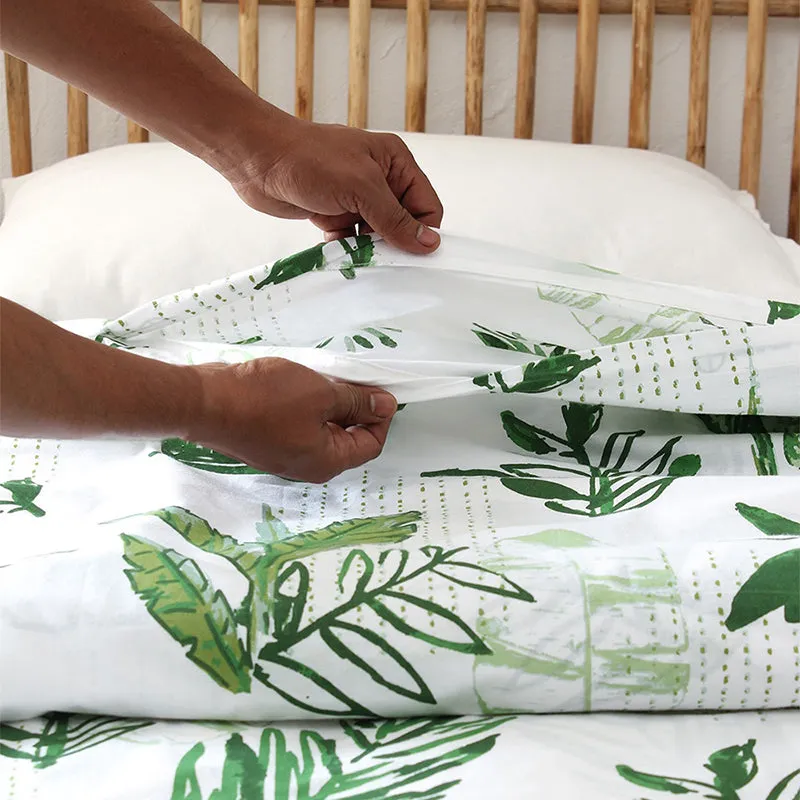 Autumn Florals Cotton Duvet Cover - Green media 5