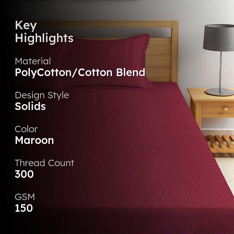 Onyx Stripes Bedsheet (Red) - 150 GSM media 2