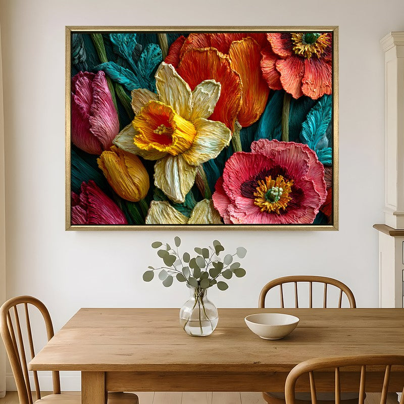 Spring Flourish Canvas Wall Painting With Frame