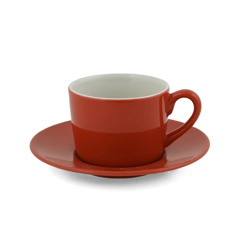 MochaMuse Cup & Saucer (Red/190 mL Each) - Set of Six - 5