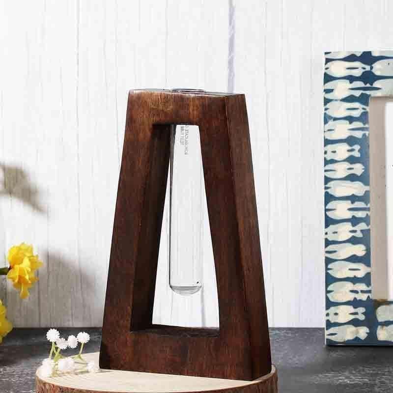 Rhombus Testube Planter - Dark Brown media 4