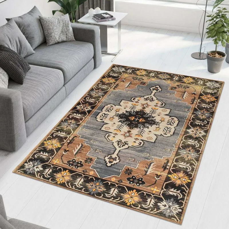 Zafran Velvet Rectangle Anti-Skid Carpet media 3