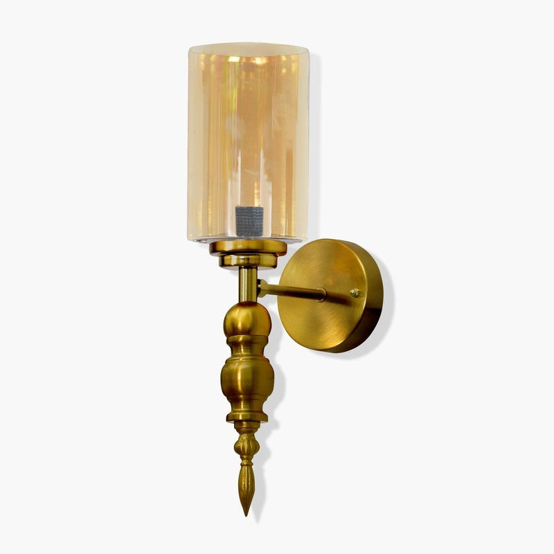 AuraGlow Versatile Glass & Metal Wall Lamp (Gold) - Set Of Two media 5