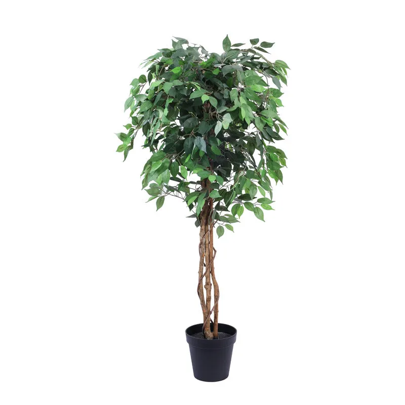 Artificial Realistic Ficus Plant With Black Plastic Pot - 5.9 Feet media 5