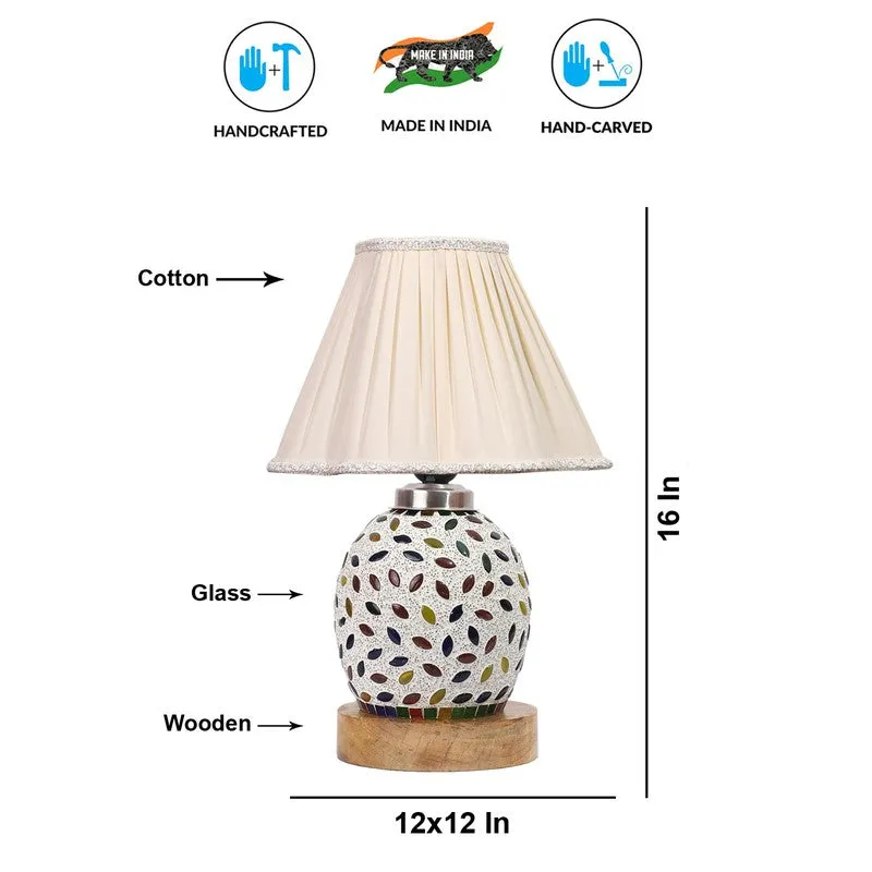 Elyra Pleated Wooden Table Lamp - Multicolor media 9