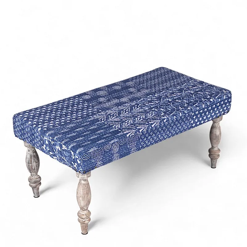 Delvo Sheesham Wooden Bench - Blue media 3