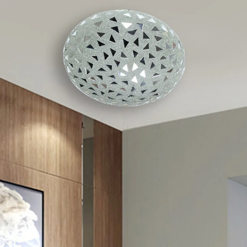 Zentra Flush Mount Glass Ceiling Lamp media 3