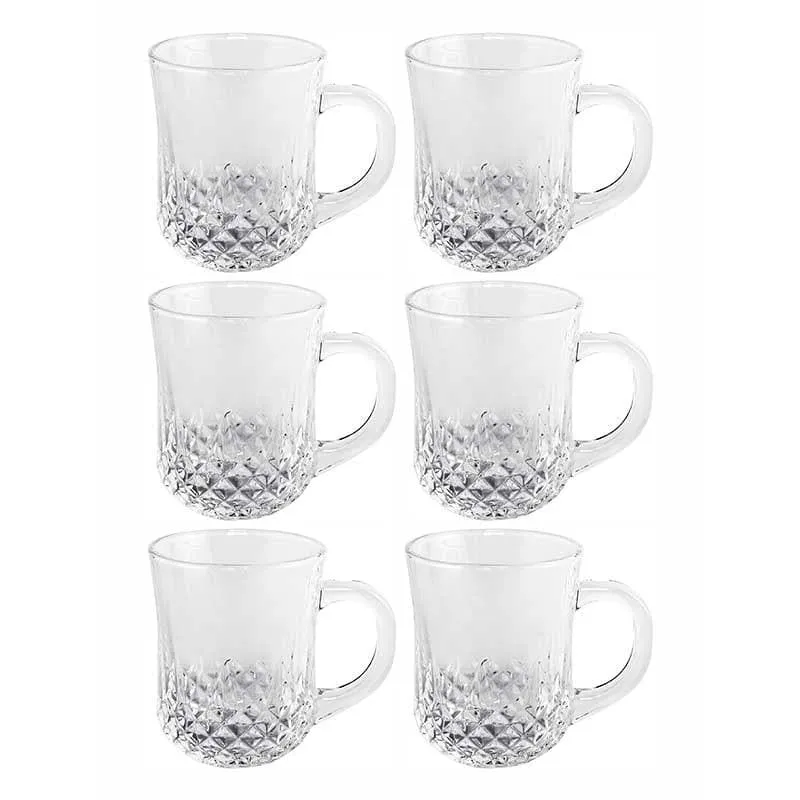 Crux Glass Tea Cup (210 mL Each) -  Set of Six media 3