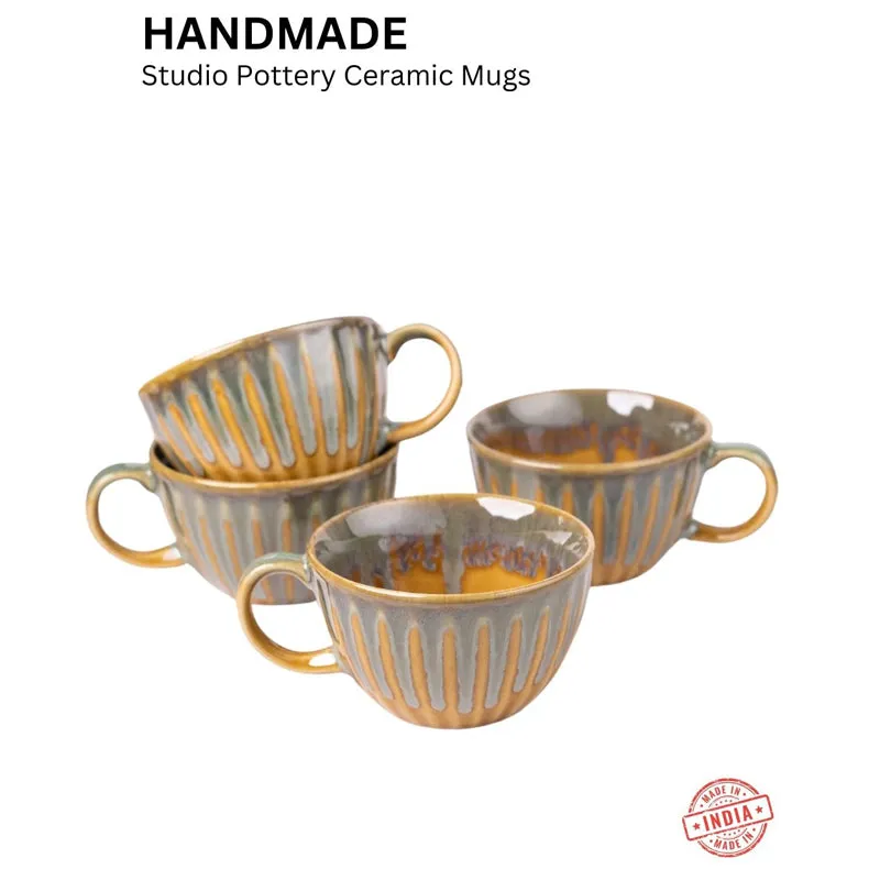 Porcelli Ceramic Coffee Mug (300 mL Each) - Set of Four media 7