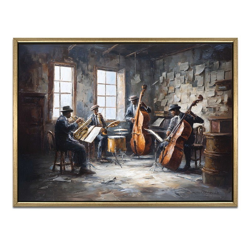 Smoky Jazz Canvas Wall Painting With Frame media 3