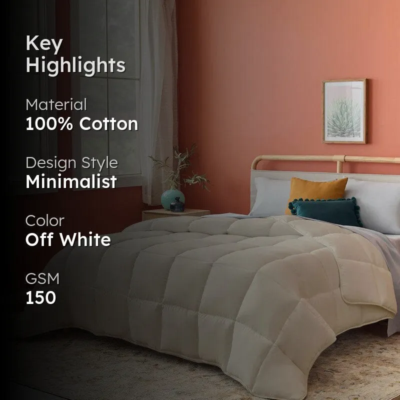 Selora Solid Comforter (Off-White) 150 GSM media 2