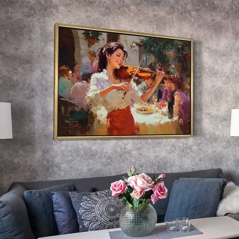 Violin Vibes Canvas Wall Painting With Frame media 6