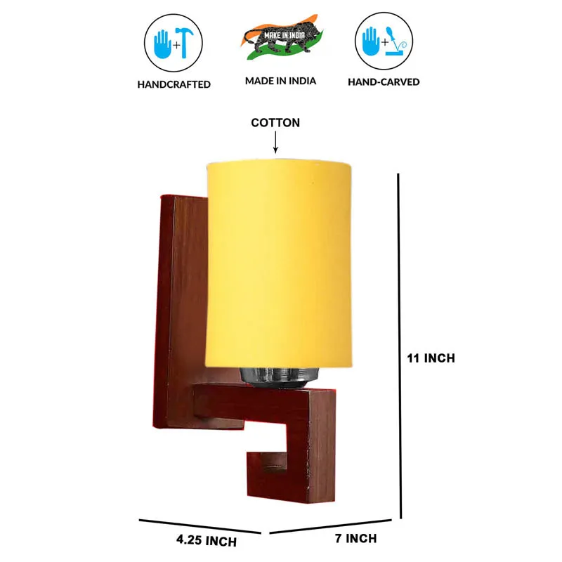 Solaris Cylindrical Wooden Wall Lamp media 5