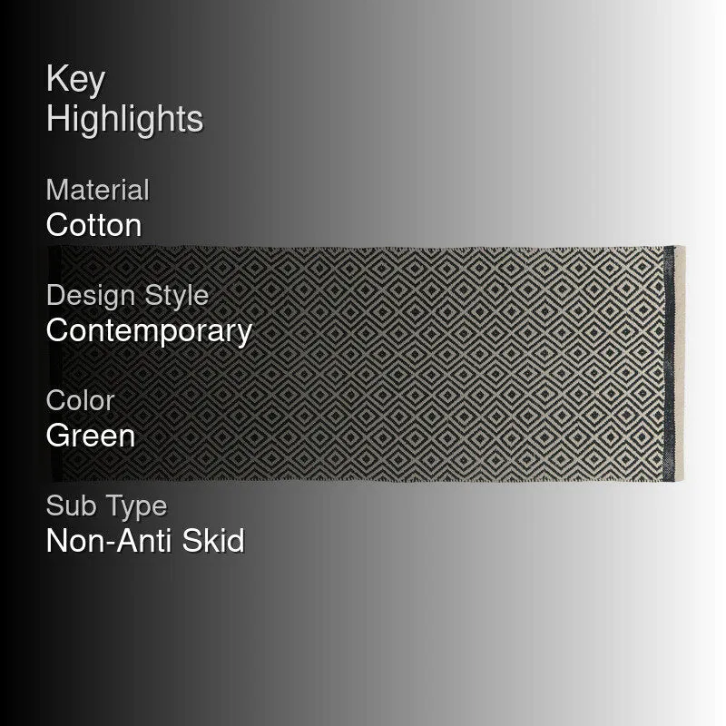 Earthica Cotton Runner Rug - Green media 2
