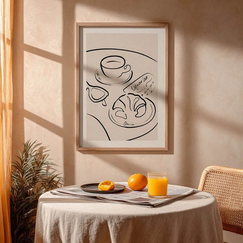 Contour Cuisine Archival Canvas Wall Art - Brown media 5