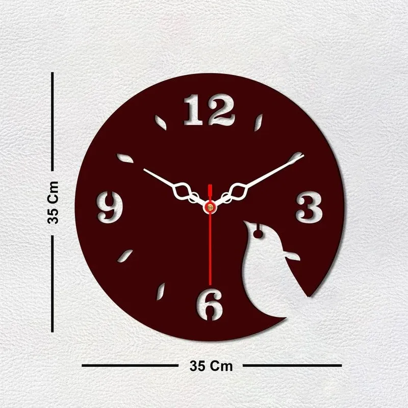 Feather Wing Bird Wooden Wall Clock media 6