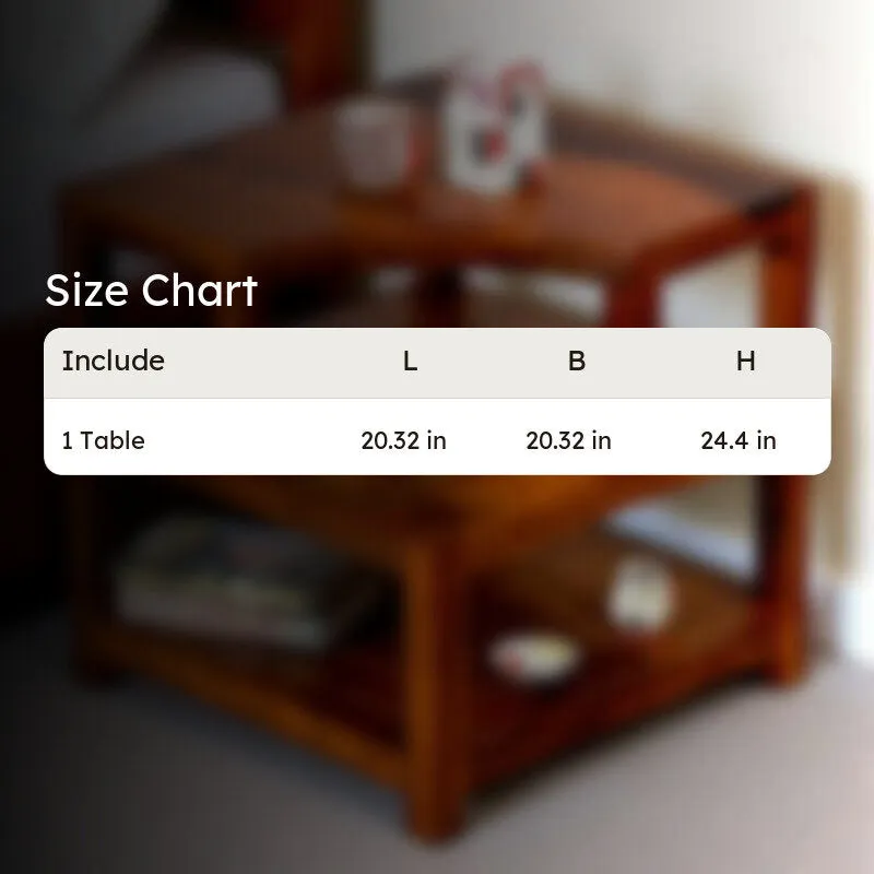 Xverix Sheesham Wooden Side & Bedside Table - Brown media 7