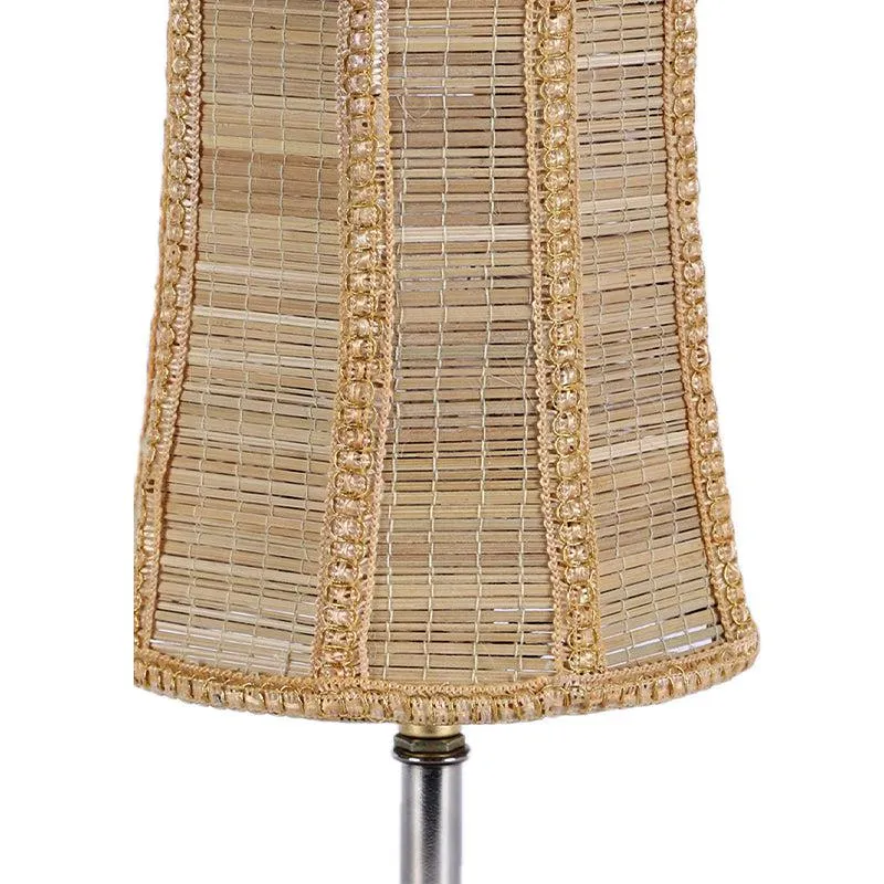 Hisha Nova Wooden Table Lamp With Bamboo Shade - Beige,Brown media 3