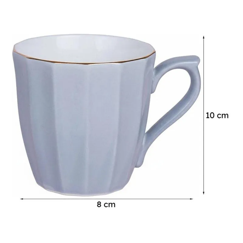 Ereva Porcelain Tea Cup (200 mL Each)/Grey)- Set of Six media 7