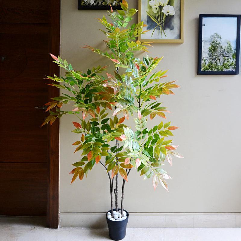 Sumaura Artificial Autumn Sumac Tree With Black Plastic Pot - 160 cm (5.2 ft) media 3