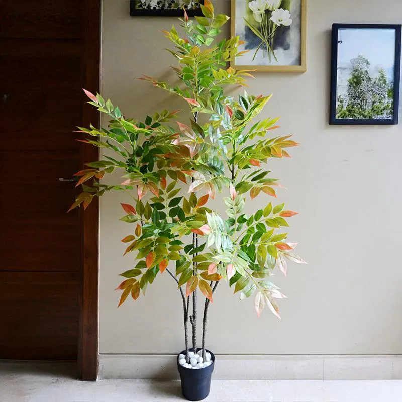 Sumaura Artificial Autumn Sumac Tree With Black Plastic Pot - 160 cm (5.2 ft) media 3