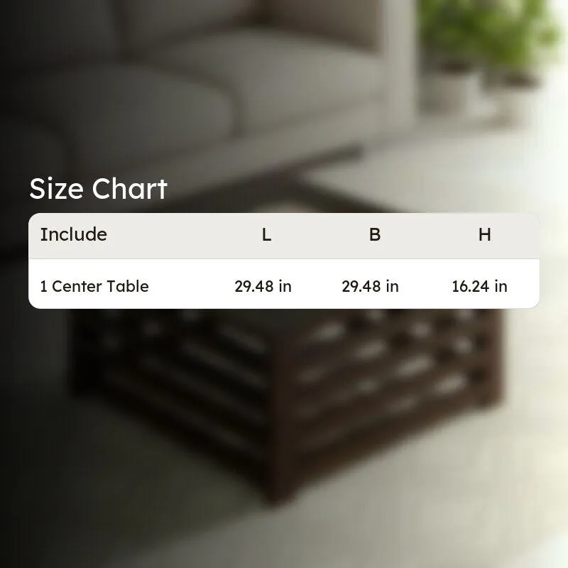 Qervo Sheesham Wooden Center Table - Taupe media 9