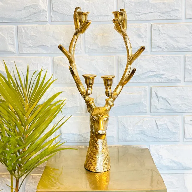Stag Supremacy Candle Holder - Gold media 1