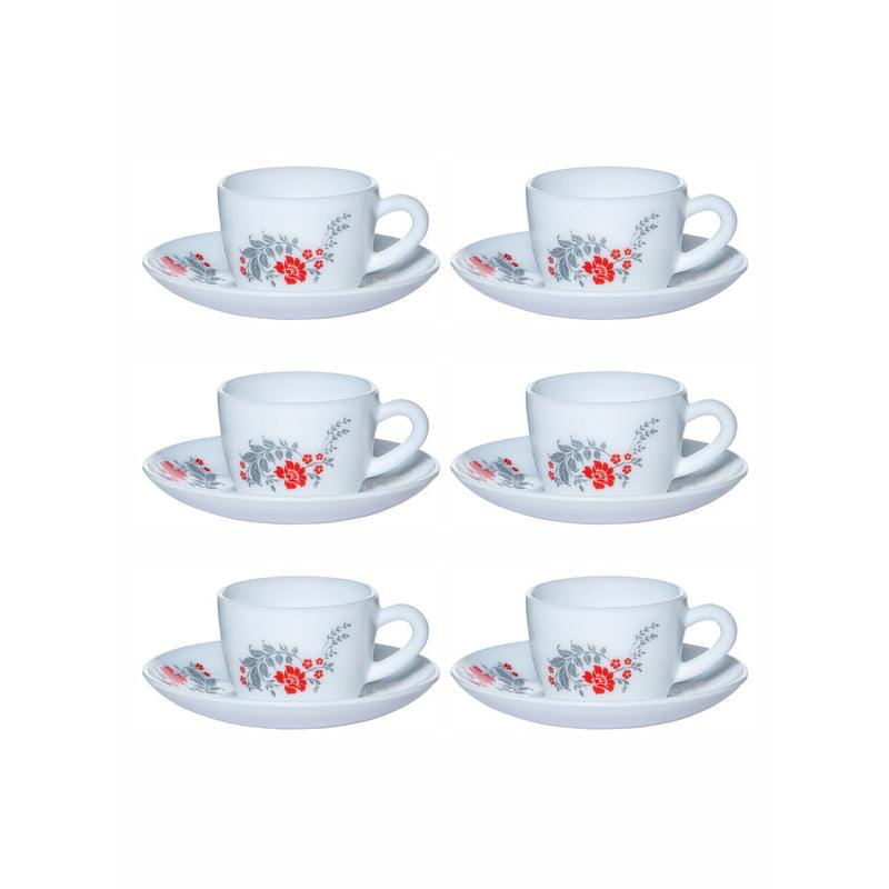 Cello Lila Floral Cup & Saucer (130 ML) - Twelve Piece Set media 3