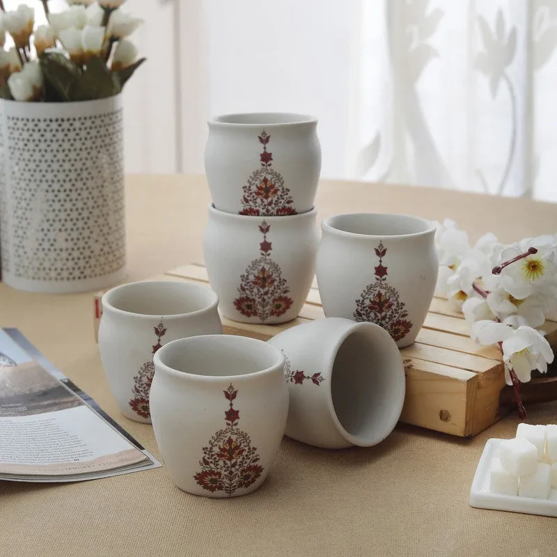 Mudleaf Multicolor Stoneware Kulhad (190 mL) - Set Of Six media 1