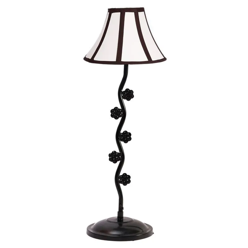 Lunarisque Cotton Table Lamp With Iron Base - White media 4