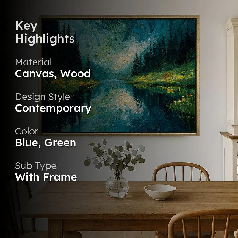Whispering Woods Canvas Wall Painting With Frame media 2
