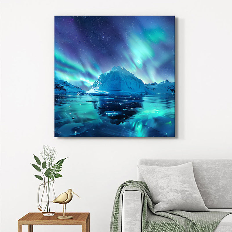Icy Berg Aurora Wall Painting