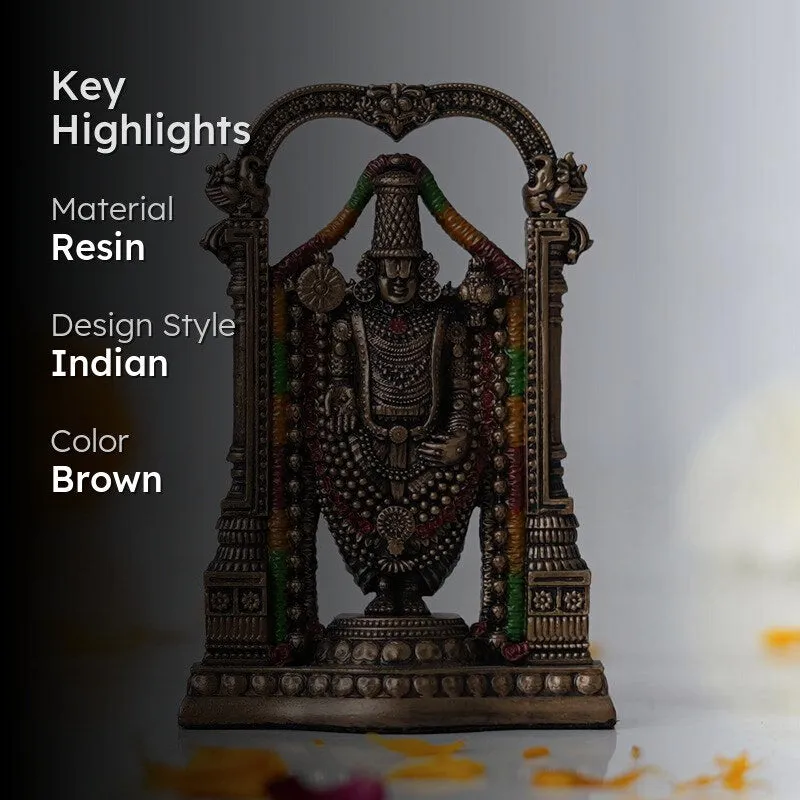 Brown Resin Tirupati Venkateshwara Idol media 2