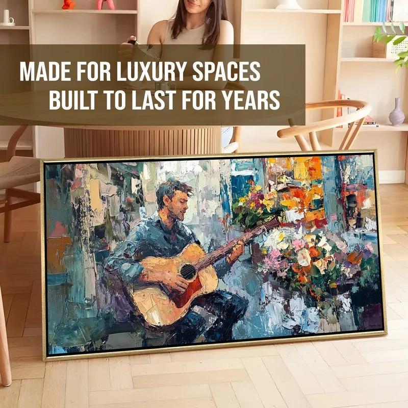 Vibrant Strum Canvas Wall Painting With Frame media 7