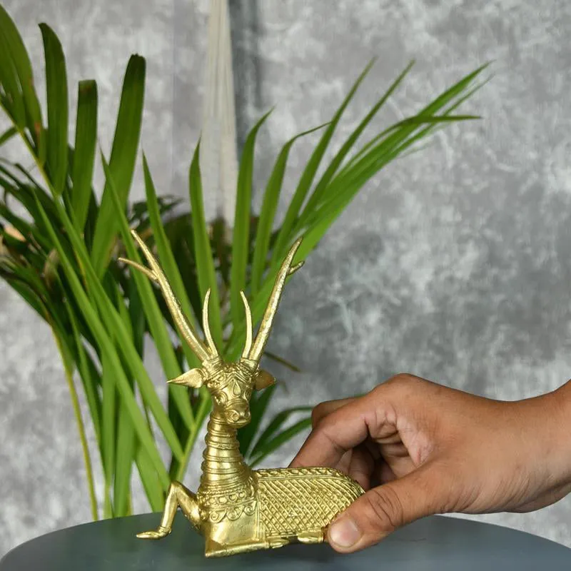 Ethnic Deer Repose Showpiece media 6