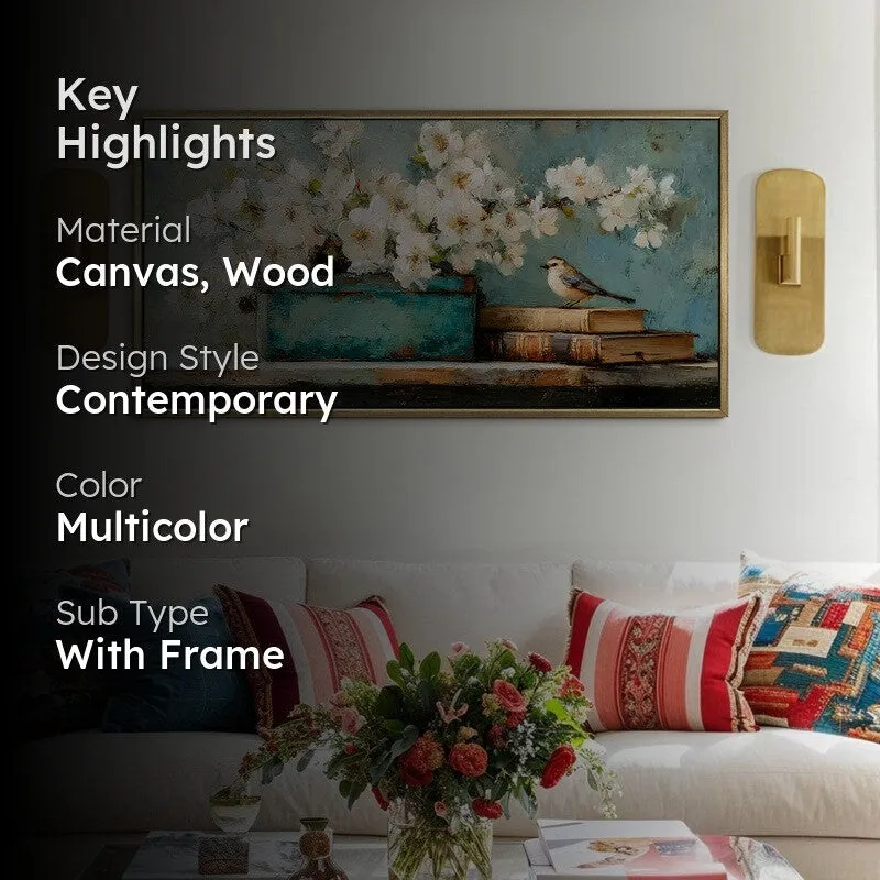 Sparrows Serenity Canvas Wall Painting With Frame media 2